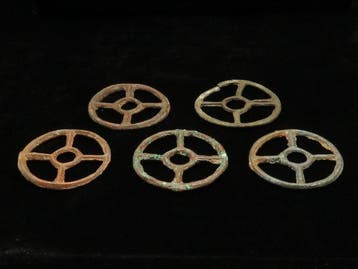 Romain antique Bronze Pendentif Rota Fortunae / Roue de la