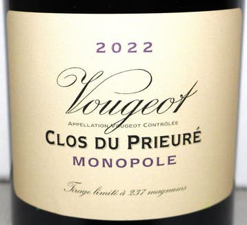 2022 Vougeot Clos du Prieuré Red (Monopole) - Domaine de, Verzamelen, Wijnen, Nieuw