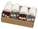 Meisjes kabouter hangers Rood Grijs 7 cm set van 4 stuks