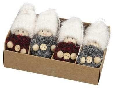 Meisjes kabouter hangers Rood Grijs 7 cm set van 4 stuks, Hobby & Loisirs créatifs, Bricolage