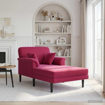 vidaXL Chaise longue Wijnrood fluweel, Verzenden