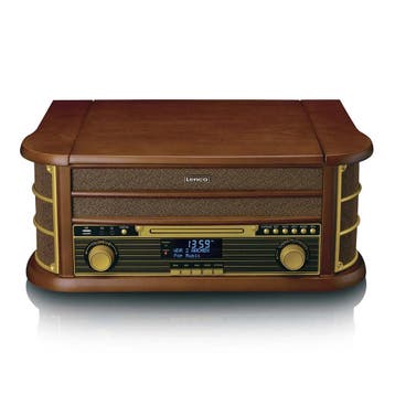 Platenspeler met speakers - Bluetooth - Auto-stop - Bruin -, Verzenden, Nieuw