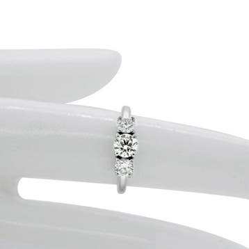 Zonder minimumprijs - Ring - 14 karaat Witgoud - 0.93ct. tw.