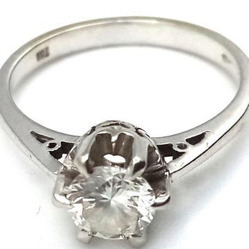 Verlovingsring - 18 karaat Witgoud Diamant (Natuurlijk) -, Bijoux, Sacs & Beauté