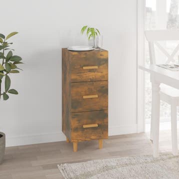 vidaXL Dressoir 34,5x34x90 cm bewerkt hout gerookt eiken, Verzenden