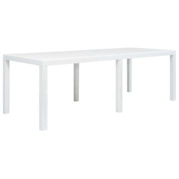 vidaXL Tuintafel 220x90x72 cm rattan-look kunststof wit, Verzenden, Nieuw