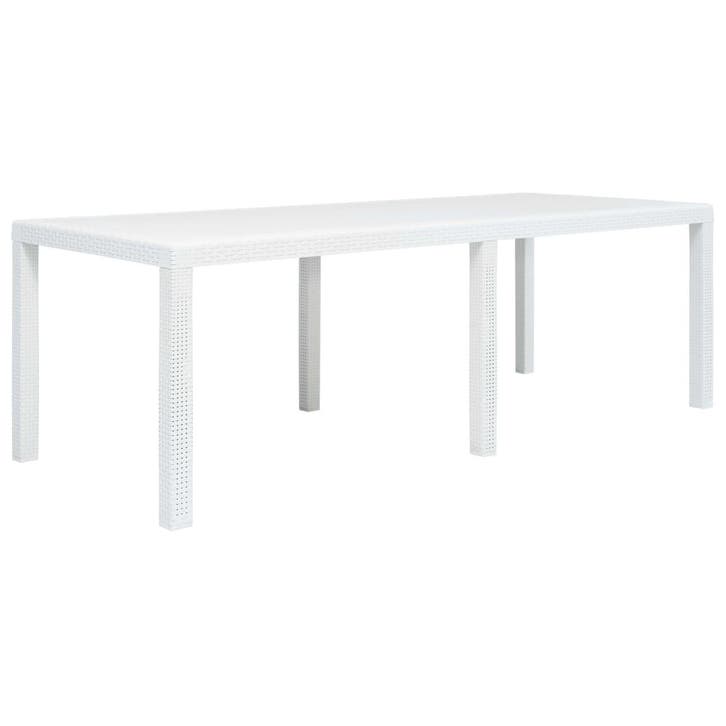 vidaXL Tuintafel 220x90x72 cm rattan-look kunststof wit, Tuin en Terras, Tuintafels, Nieuw, Verzenden
