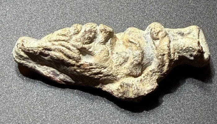 Oud-Romeins Lood Zeldzaam, decoratief hoofd met een, Antiek en Kunst, Antiek | Overige Antiek