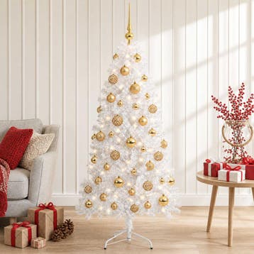 vidaXL Kunstmatige Hinged Kerstboom 150 cm 150 LEDs Warmwit, Verzenden, Nieuw