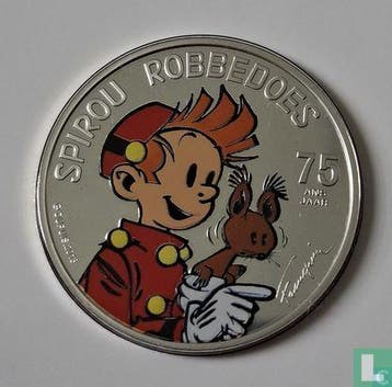 België 5 euro 2013 (PROOF - folder - gekleurd) 75th anni.., Postzegels en Munten, Munten | België, Verzenden, Losse munt, Goud
