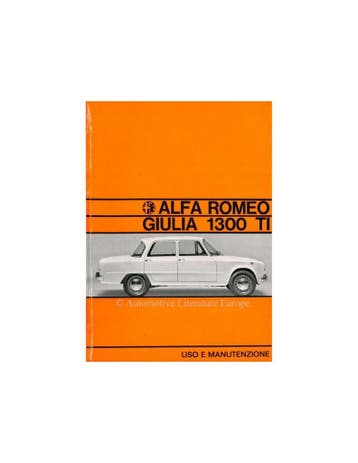 1967 ALFA ROMEO GIULIA 1300 TI INSTRUCTIEBOEKJE ITALIAANS