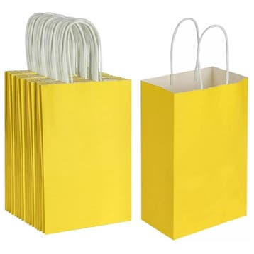 Fako Bijoux - 12 Gele Papieren Uitdeeltasjes - 16x8x22cm -, Verzenden