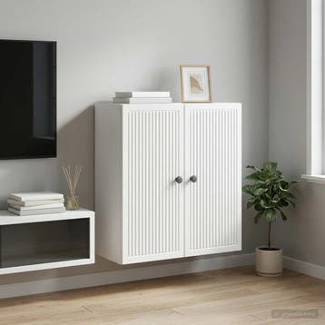 vidaXL Wandkast Wit 59 x 31 x 60 cm Bewerkt hout, Verzenden