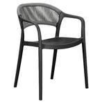 Stoel | PVC Rotan/Kunststof | Zwart/Grijs | In-/Outdoor |, Verzenden