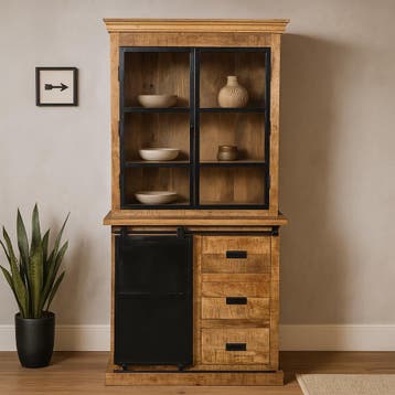 Buffetkast Mangohout Milan 120 Met Deurtjes Recht, Huis en Inrichting, Kasten | Buffetkasten, Verzenden, Nieuw, Overige houtsoorten