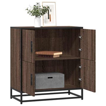 vidaXL Dressoir 68x35x76 cm bewerkt hout bruin eikenkleur, Verzenden