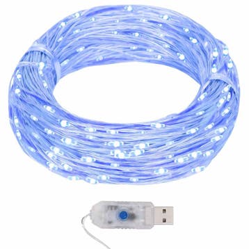 vidaXL Lichtsnoer met 400 microLEDs blauw 8 functies 40 m, Verzenden