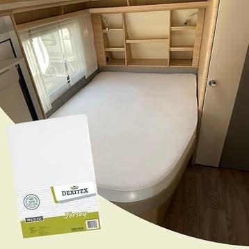 Jersey hoeslaken Frans bed wit,lichtgrijs,zand of antraciet, Nieuw, Eenpersoons, Wit, Hoeslaken of Sloop