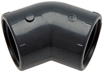 Raccord coudé 45deg Rp1/2 Femelle PVC-U 16bar (224.8psi), Verzenden