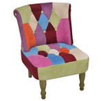 vidaXL Franse stoel met patchwork ontwerp stof, Maison & Meubles, Fauteuils, Verzenden