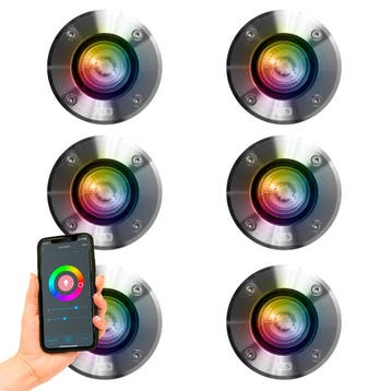 Grondspots Grondspot LED Ø11 Rond RVS set met smart WIFI LED, Verzenden, Nieuw