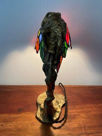 E. Thomosson - Tafellamp - Brons - lamp in Jugendstil-stijl