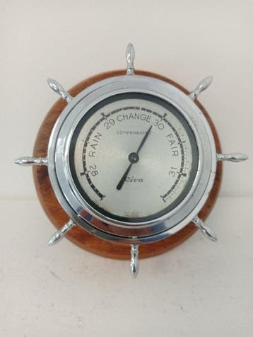 Marine barometer - Staal en hout - RIVA Sailor Brometer