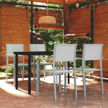 vidaXL 5-delige Tuinset wit, Verzenden, Tuinset