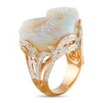 Bague - 18 carats Bague poisson en or rose 18K avec diamant, Bijoux, Sacs & Beauté, Bagues