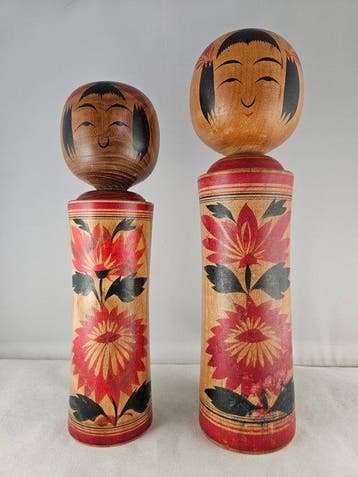 Japanse oude Naruko-kokeshi-poppen - Hout - Hitomi - Japan -