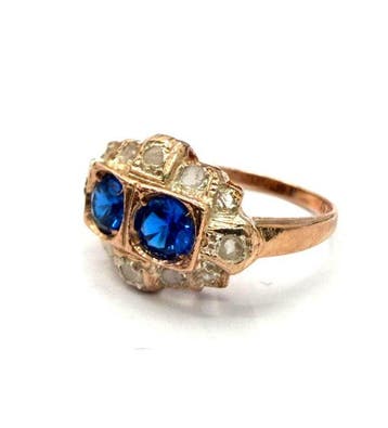 Zonder minimumprijs - Ring - 9 kt. Roségoud, Zilver Spinel -, Nieuw