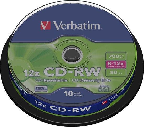 Verbatim 43480 CD-RW disc 700 MB 10 stuk(s) Spindel Hersc..., Audio, Tv en Foto, Cd-spelers, Nieuw, Verzenden