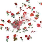 Bloemetjes en blaadjes rood voor epoxy resin, zeep, kaarsen