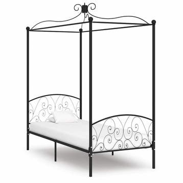 vidaXL Hemelbedframe metaal zwart 90x200 cm, Verzenden, Nieuw