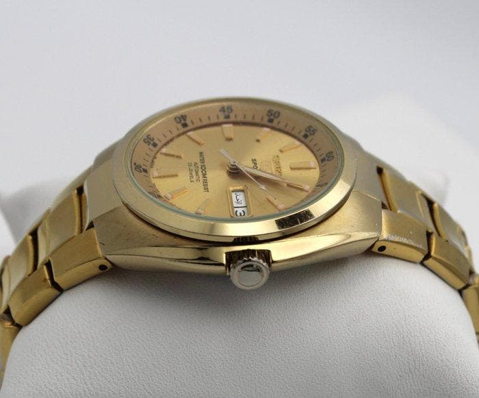 Seiko - 5 SPORTS Automatic 23 Jewels Arabic Day Wheel Gold, Handtassen en Accessoires, Horloges | Antiek