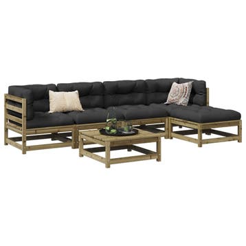 vidaXL 6-delige Loungeset geïmpregneerd grenenhout, Verzenden, Loungeset
