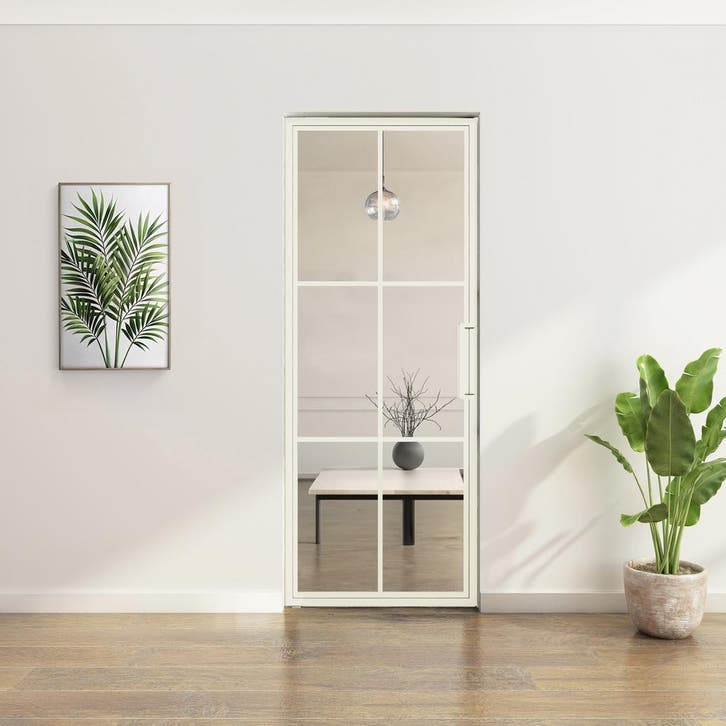 Stalen taatsdeur - Wit - 6 Vlaks - Helder glas, Doe-het-zelf en Bouw, Deuren en Vliegenramen, Nieuw, Metaal, Overige typen, 200 tot 215 cm