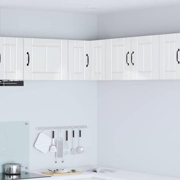vidaXL Wandhoekkast LUCCA Hoogglans Wit 57 x 57 x 40 cm, Huis en Inrichting, Verzenden, Nieuw