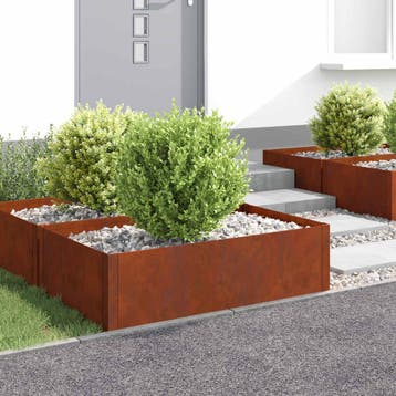vidaXL Gazonrand 100 x 60 x 35 cm Staal Roestig, Tuin en Terras, Bielzen en Borduren, Verzenden, Nieuw