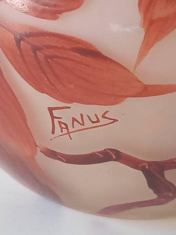 Fanus - Vaas - maagdelijke wijnstokken - Glas, soufflé - Met