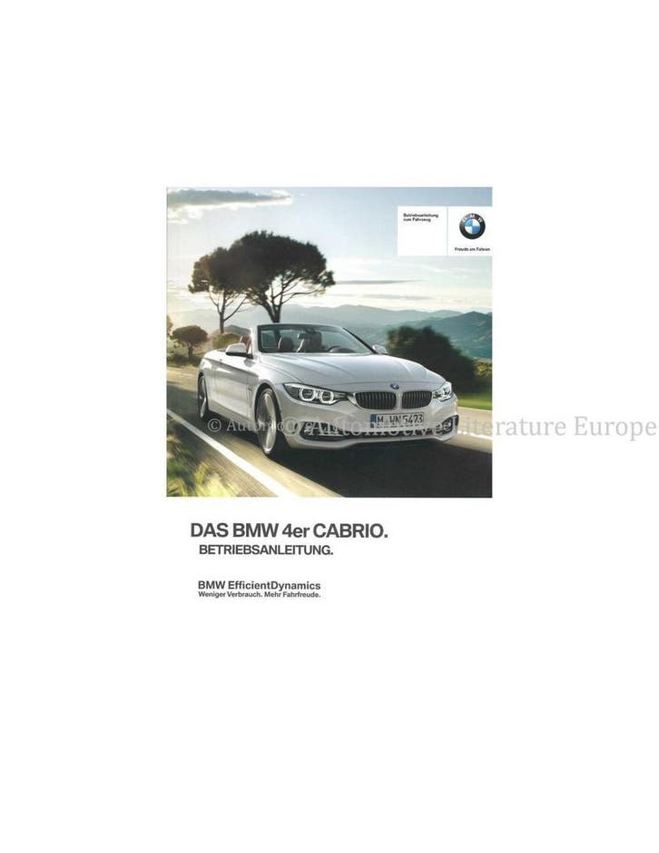 2016 BMW 4 SERIE CABRIO INSTRUCTIEBOEKJE DUITS, Auto diversen, Handleidingen en Instructieboekjes