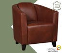Leren fauteuil Press, Huis en Inrichting, Nieuw, Ophalen of Verzenden, Eigentijds, Klassiek, Retro, Romantisch, Vintage, 50 tot 75 cm