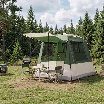 vidaXL Partytent Groen 4-persoons 185T Polyester met PU, Verzenden, Nieuw