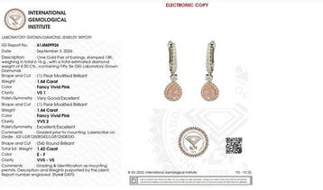 Oorbellen - 14 karaat Witgoud, Roségoud - 4.50ct. tw. Roze, Nieuw