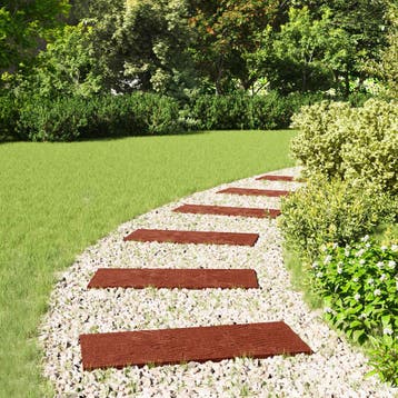 vidaXL Stapsteen 6 st Rood 60,5 x 25 x 2 cm Rubber, Tuin en Terras, Tegels en Klinkers, Verzenden, Nieuw