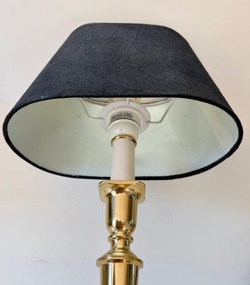 Laura Ashley - Tafellamp (2) - Messing, Linnen - Vintage