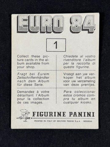 1984 Panini #1 Euro 84 - Mascotte: Peno - 1 Sticker - Near