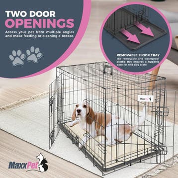 MaxxPet Hondenbench met Plaid - Zwart - Incl. Plaid - 122..., Ophalen of Verzenden, Nieuw