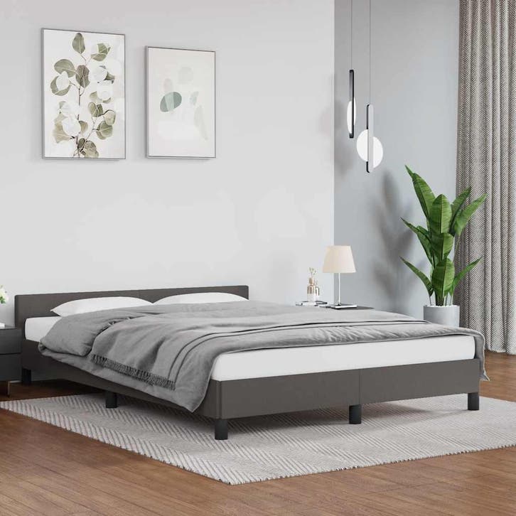 vidaXL Bedframe met hoofdeinde zonder matras 140x190 cm, Huis en Inrichting, Slaapkamer | Bedden, Nieuw, Verzenden