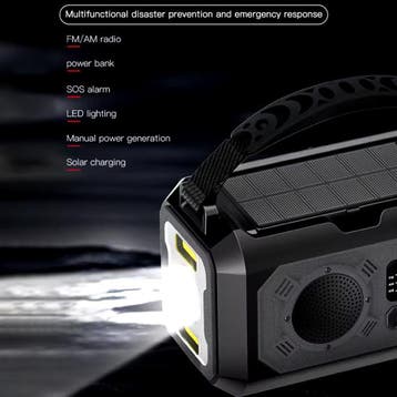 12000mAh Radio Powerbank op Zonne-energie met Dynamo -, Verzenden